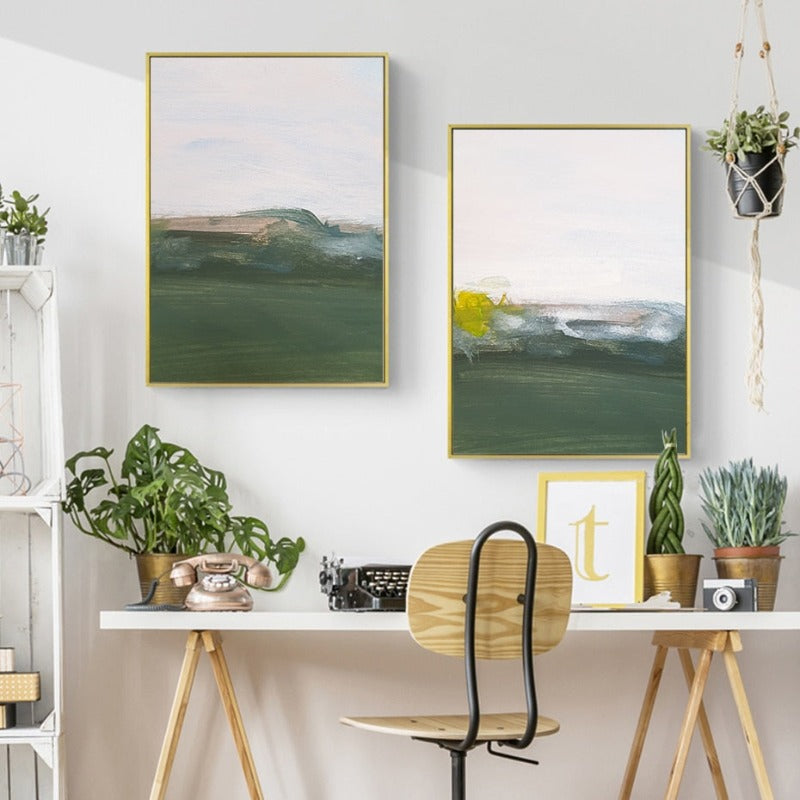 Grønn trykk olje kunst - lerret veggkunst maleri