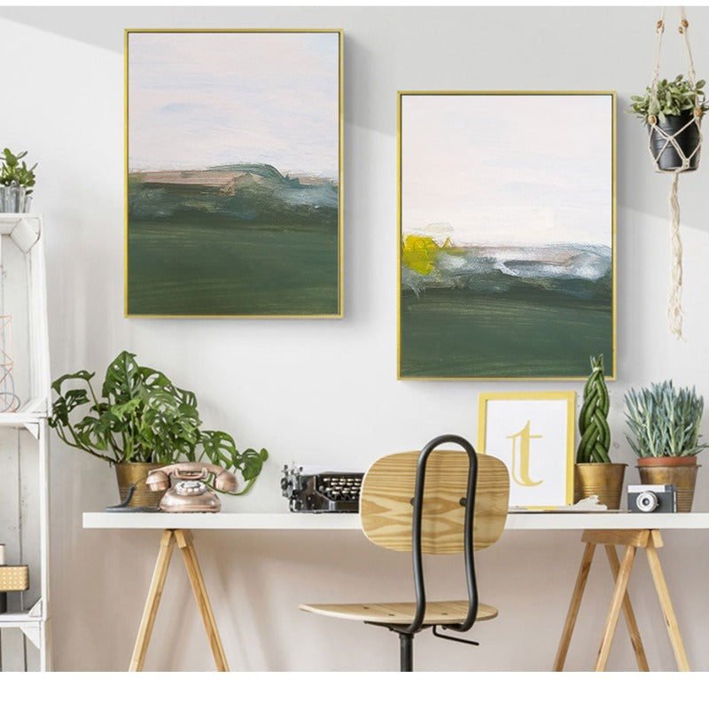 Grønn trykk olje kunst - lerret veggkunst maleri