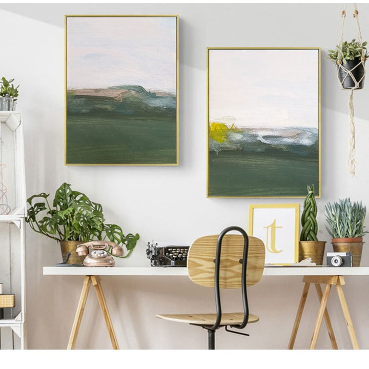 Grønn trykk olje kunst - lerret veggkunst maleri