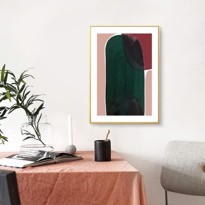 Blå Kunst abstrakt geometrisk trendy - Lerret Veggkunst Maleri | Skanto