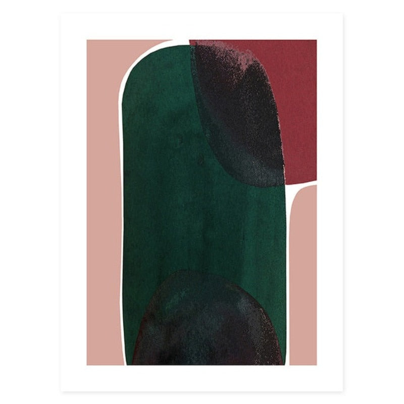 Blå Kunst abstrakt geometrisk trendy - Lerret Veggkunst Maleri | Skanto