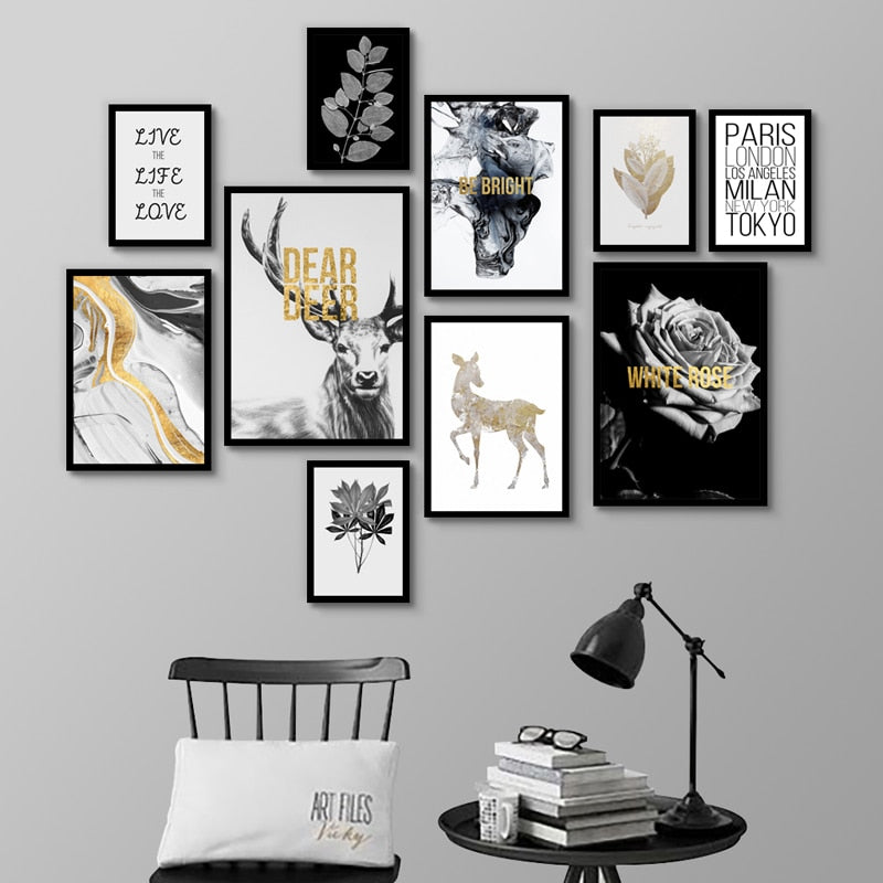 Deer Gallery - Lerret Veggkunst Maleri