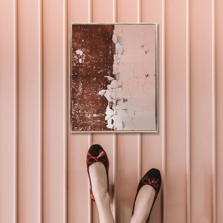 Abstract Rusty Pink Prints - Canvas Wall Art Painting | Skanto