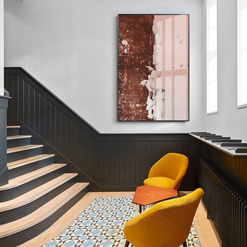 Abstract Rusty Pink Prints - Canvas Wall Art Painting | Skanto