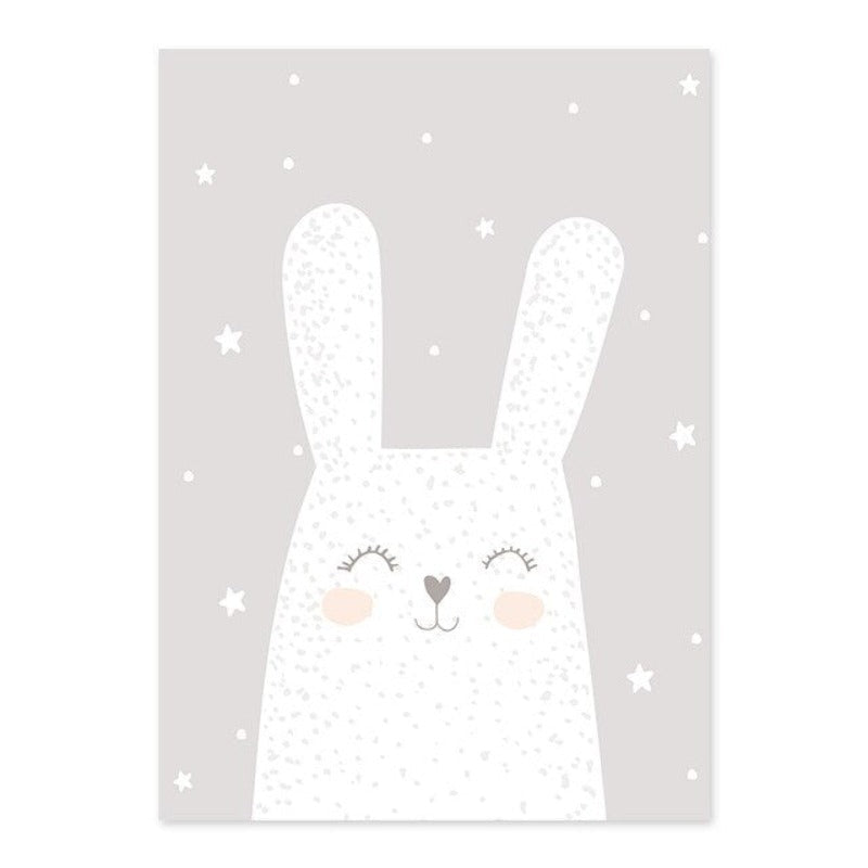 Dreaming Bunny - Lærred Veggkunst Målning