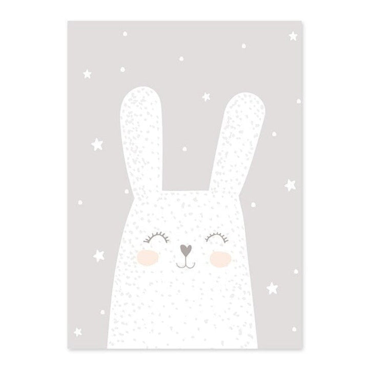 Dreaming Bunny - Lærred Veggkunst Målning
