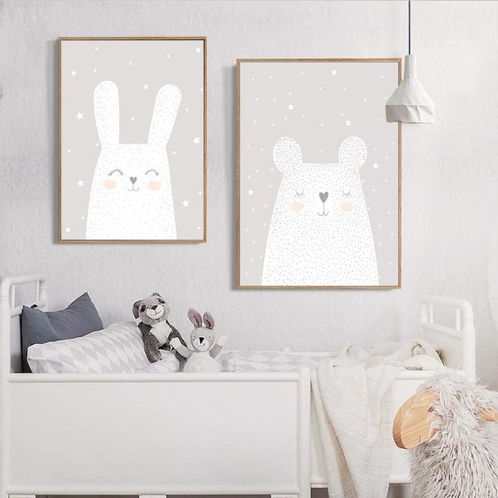 Dreaming Bunny - Lærred Veggkunst Målning