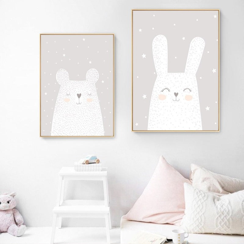 Dreaming Bunny - Lærred Veggkunst Målning