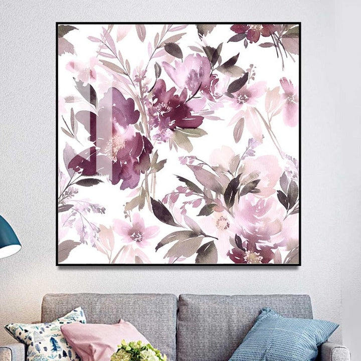 Bloom Lavendel Floral - Lerret Veggkunst Maleri | Skanto