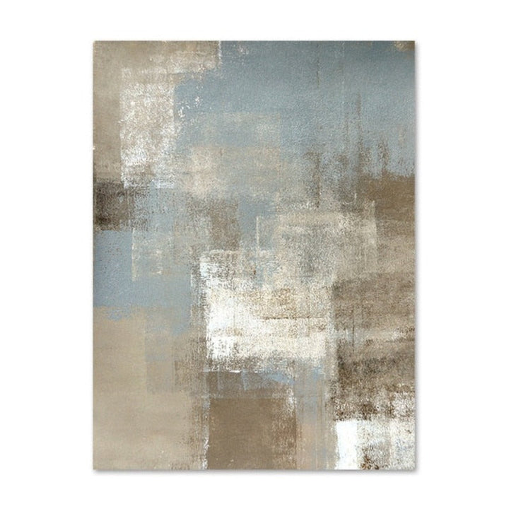 Abstrakt lerretsmaleri i vintagestil i grått og beige
