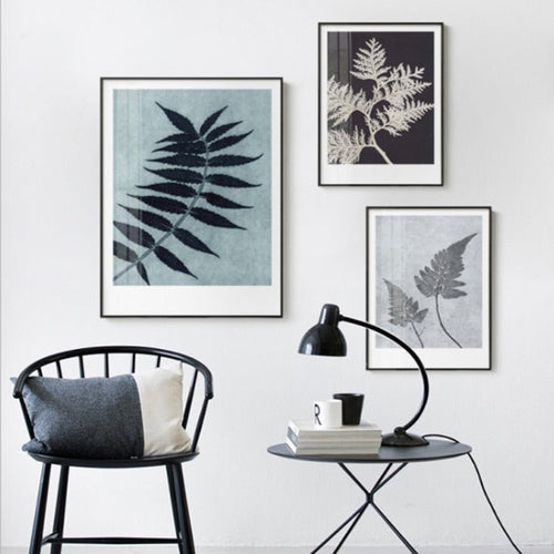 Vintagemotiv: Grønne blader og planter – lerretsbilde