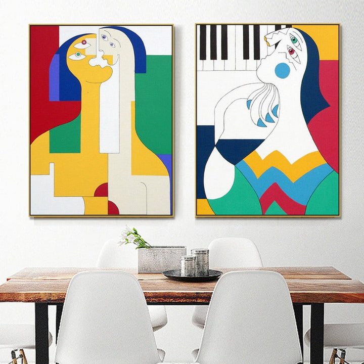 Figure Familie - Lerret Veggkunst Maleri