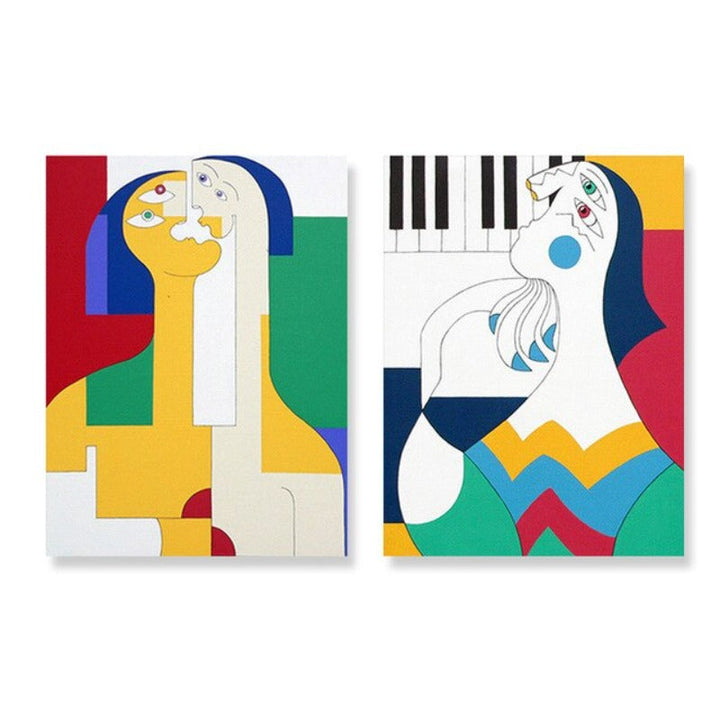 Figure Familie - Lerret Veggkunst Maleri