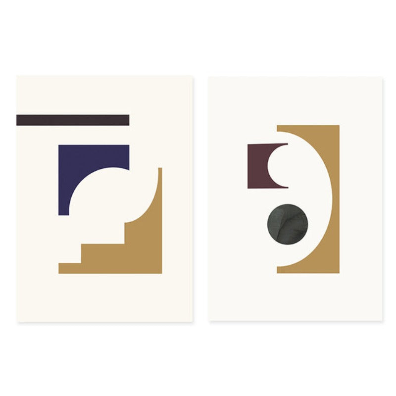 Geometrisk Grafikk Abstrakt Minimalistisk Galleri - Lerret Veggkunst Maleri