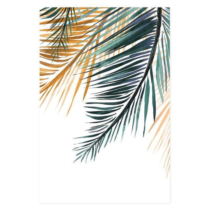 Moderne tropiske planter bladtrykk plakat - lerret veggkunst maleri