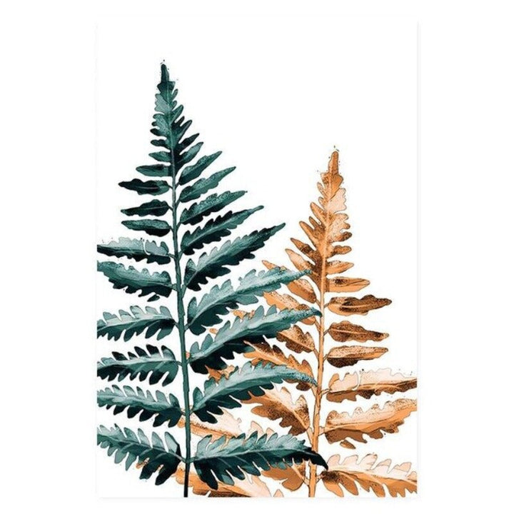 Moderne tropiske planter bladtrykk plakat - lerret veggkunst maleri