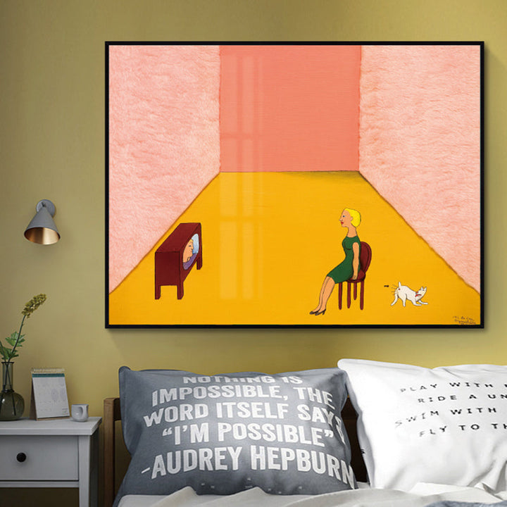 Europa Abstrakt Kunst - Lerret Veggkunst Maleri