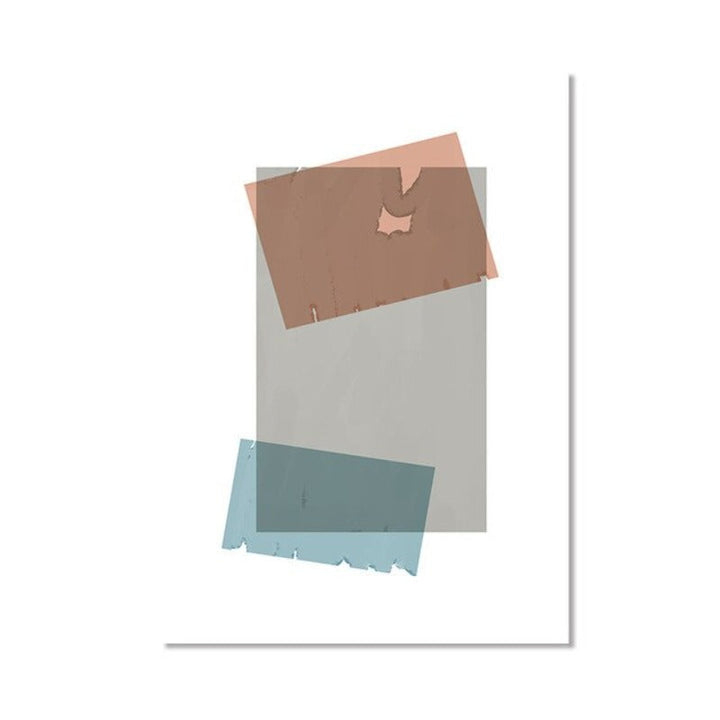 Geometrisk abstrakt fargerik veggkunst - lerret veggkunst maleri