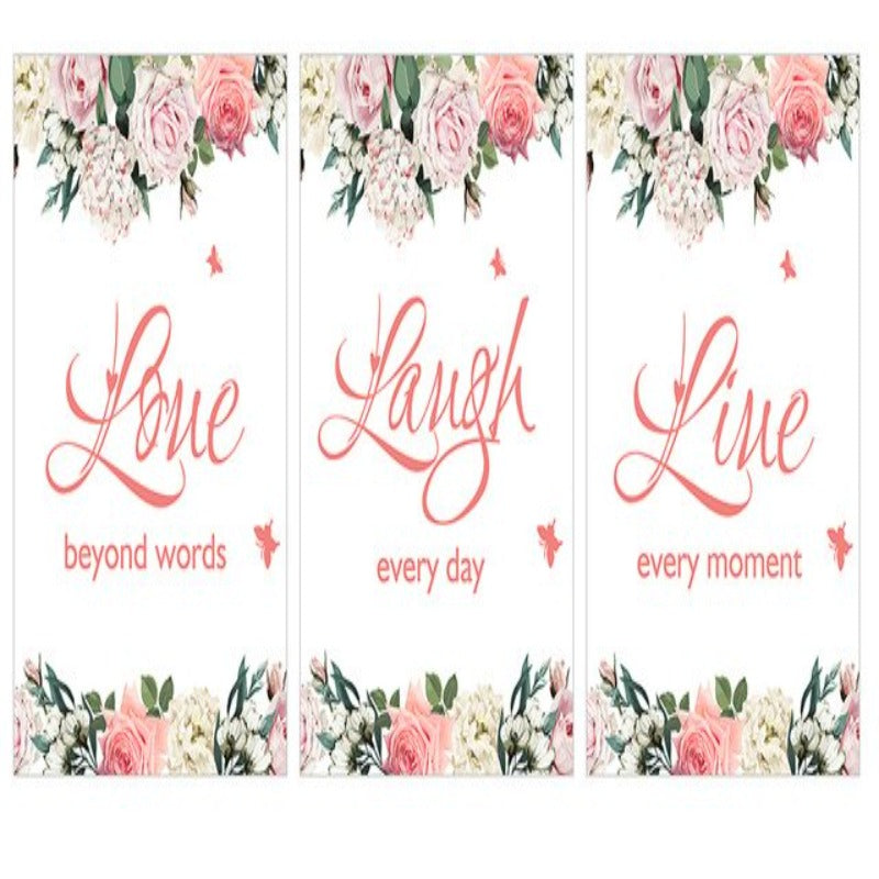 Live Laugh Live Sitater Blomster Veggkunst - Lerret Veggkunst Maleri