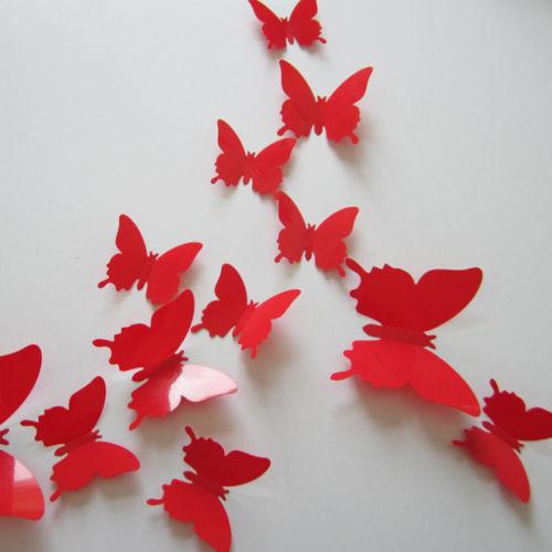 Butterfly 3D Veggklistremerker - 12 Stykker | Skanto