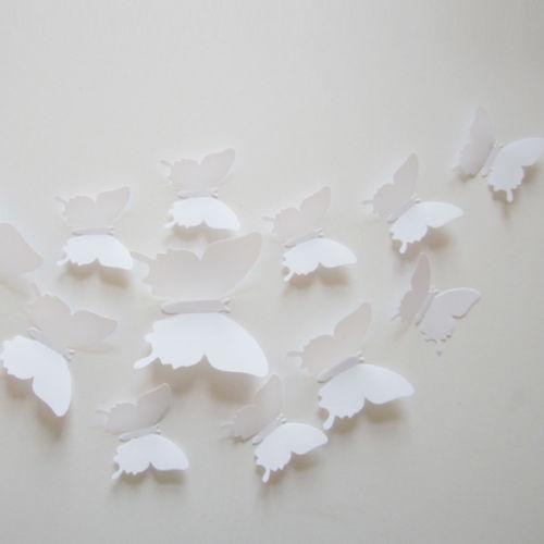 Butterfly 3D Veggklistremerker - 12 Stykker | Skanto