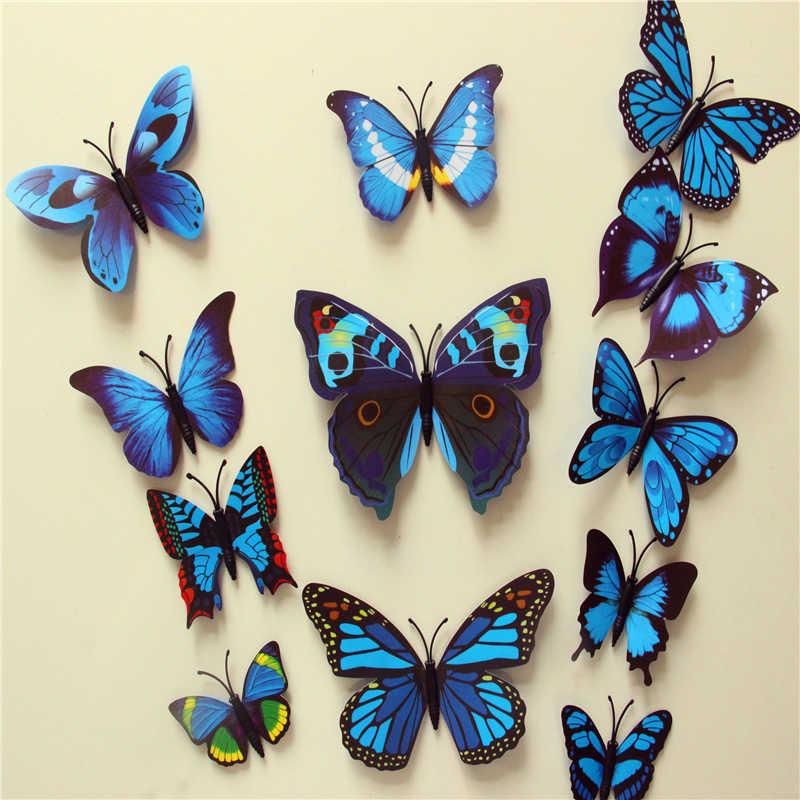 Butterfly 3D Veggklistremerker - 12 Stykker | Skanto