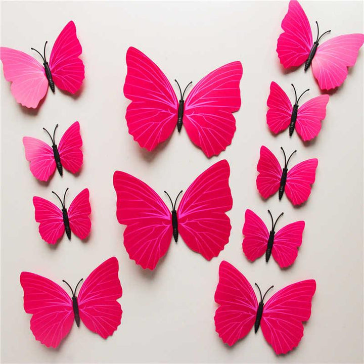 Butterfly 3D Veggklistremerker - 12 Stykker | Skanto