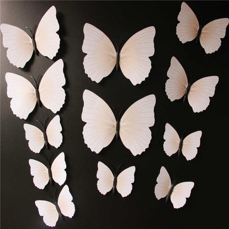 Butterfly 3D Veggklistremerker - 12 Stykker | Skanto