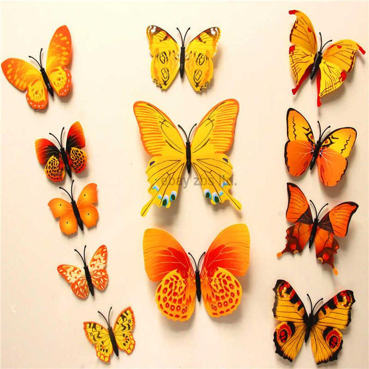 Butterfly 3D Veggklistremerker - 12 Stykker | Skanto