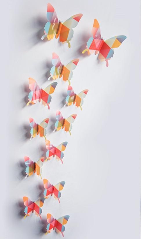 Butterfly 3D Veggklistremerker - 12 Stykker | Skanto