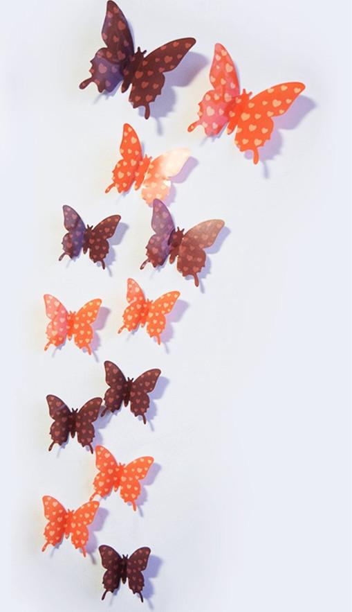 Butterfly 3D Veggklistremerker - 12 Stykker | Skanto