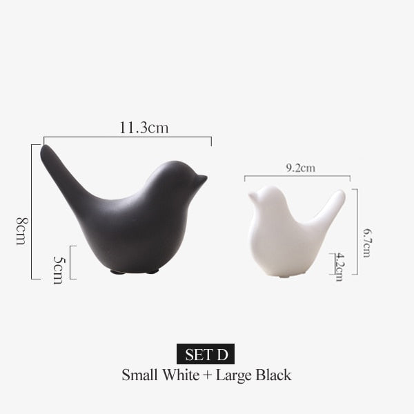 Nordic Creative Ceramic Bird Figurines | Skanto