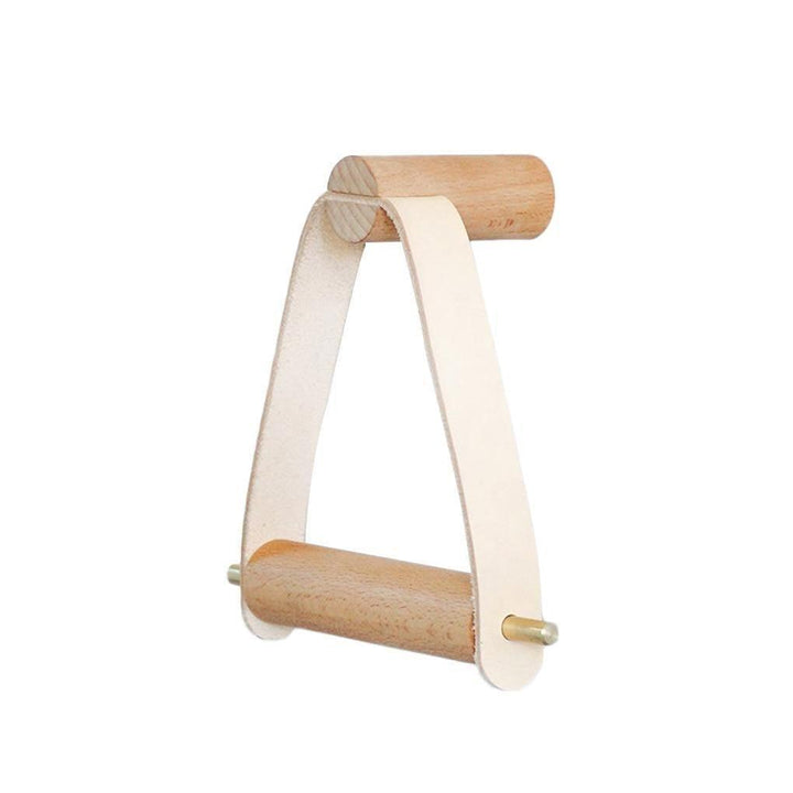 Skanto | Høy-kvalitets Toalettpapirholder | Eik & Fusk Lær | Minimalistisk Bad Design
