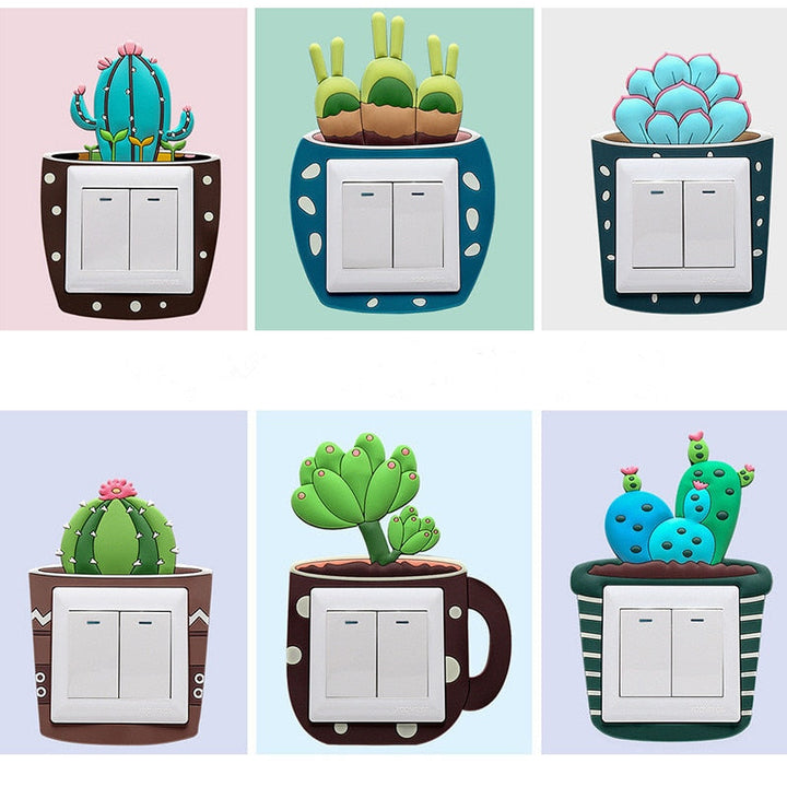 Luminous Cactus Socket Cover Sticker | Skanto