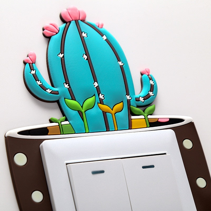Luminous Cactus Socket Cover Sticker | Skanto