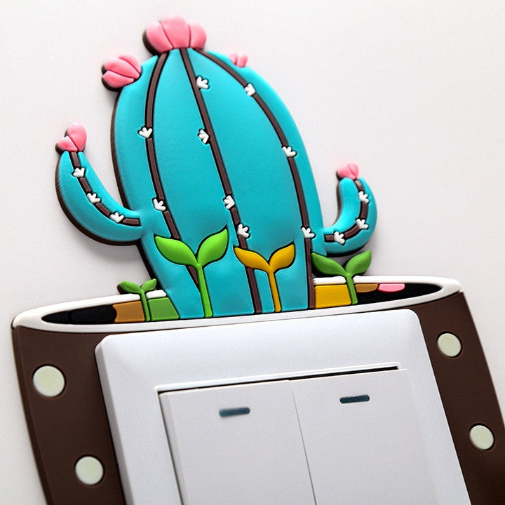 Luminous Cactus Socket Cover Sticker | Skanto