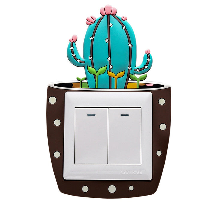 Luminous Cactus Socket Cover Sticker | Skanto
