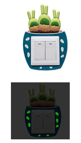 Luminous Cactus Socket Cover Sticker | Skanto