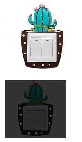 Luminous Cactus Socket Cover Sticker | Skanto