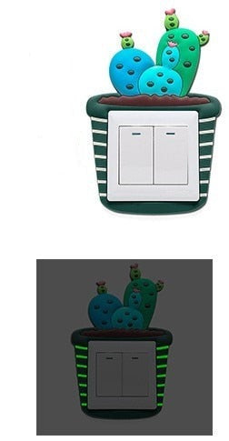 Luminous Cactus Socket Cover Sticker | Skanto