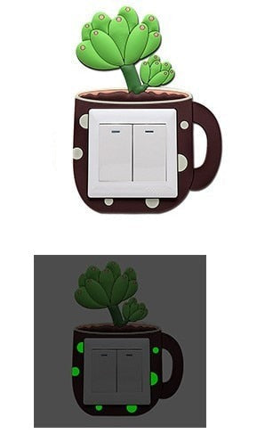 Luminous Cactus Socket Cover Sticker | Skanto
