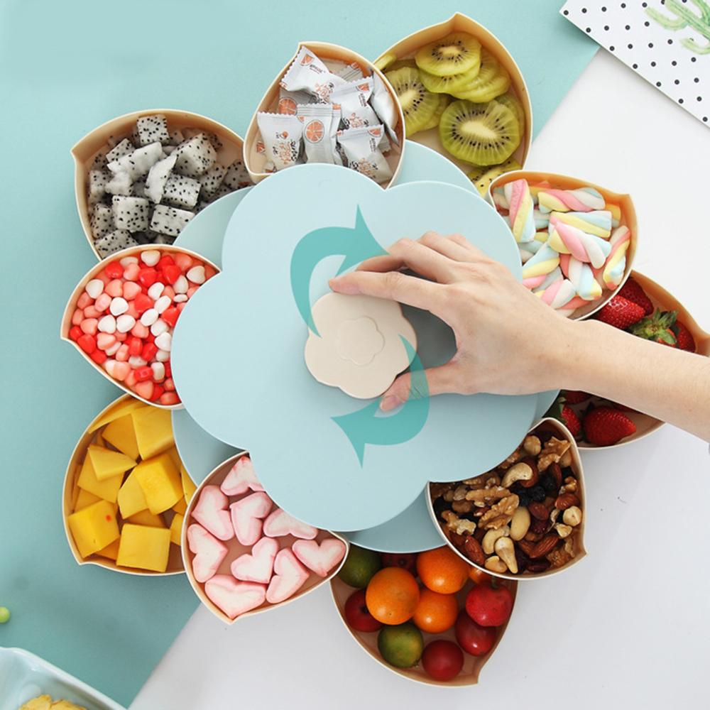 Roterende snackboks i kronbladform