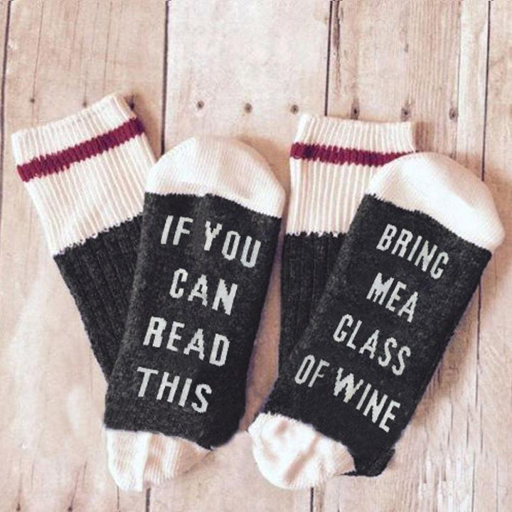 Hvis du kan lese dette, bring meg et glass vin sokker | Skanto
