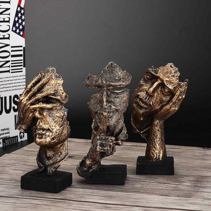 Abstrakt Gull Skulptur "NordicLine" – Moderne Skandinavisk Dekorasjon | Skanto