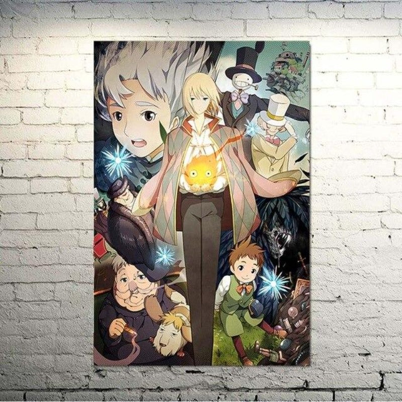 Magiske Anime Venner - Lerret Veggkunst Maleri