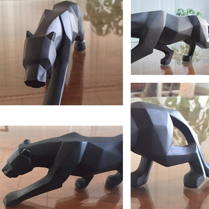 Skanto | Moderne Harpiks Geometrisk Svart Panther Skulptur
