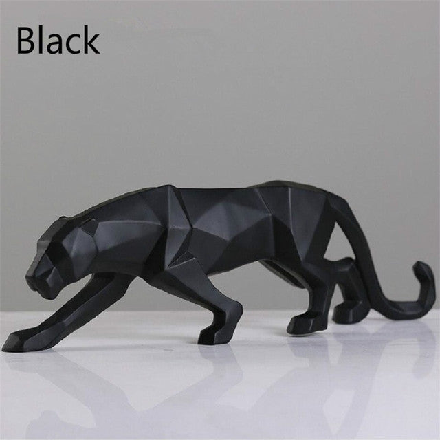 Skanto | Moderne Harpiks Geometrisk Svart Panther Skulptur