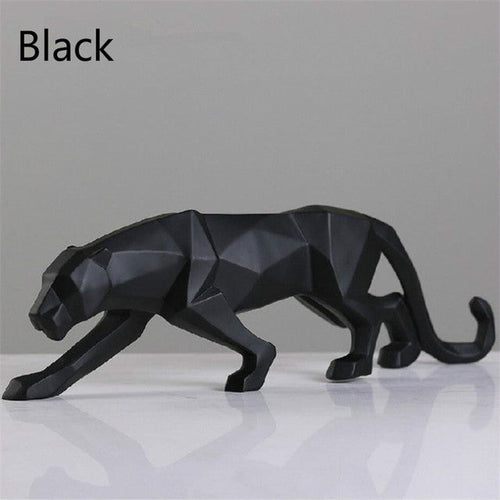 Skanto | Moderne Harpiks Geometrisk Svart Panther Skulptur
