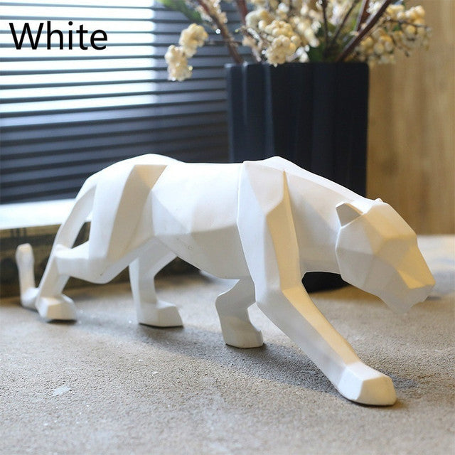 Skanto | Moderne Harpiks Geometrisk Svart Panther Skulptur