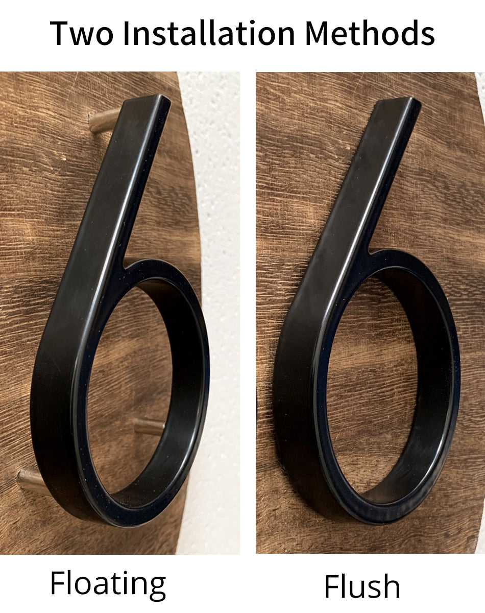 Skanto | Royelux Moderne Husnumre - Rustfritt Sinklegering, Svart Finish, 5" Høy